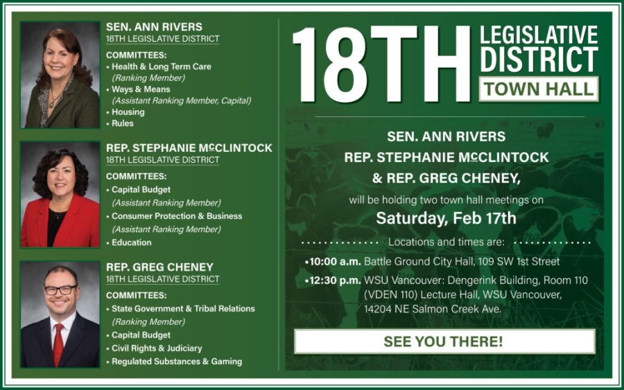 LD 18 Town Hall Saturday in Battle Ground, Vancouver
