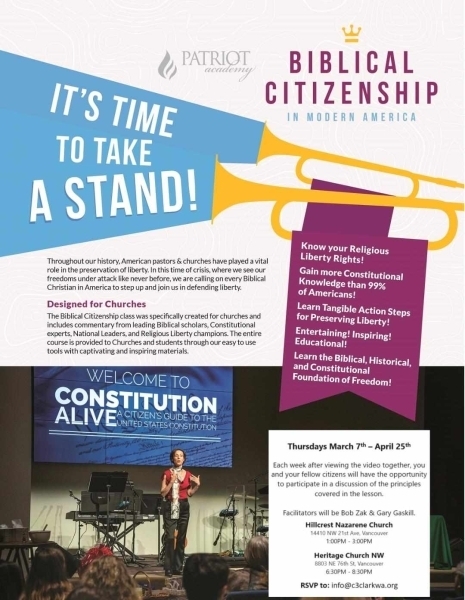 Biblical Citizenship in Modern America 3/7/2024 - 4/25/2024