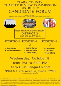 CLARK COUNTY CHARTER REVIEW COMMISSION DISTRICT 2 CANDIDATE FORUM